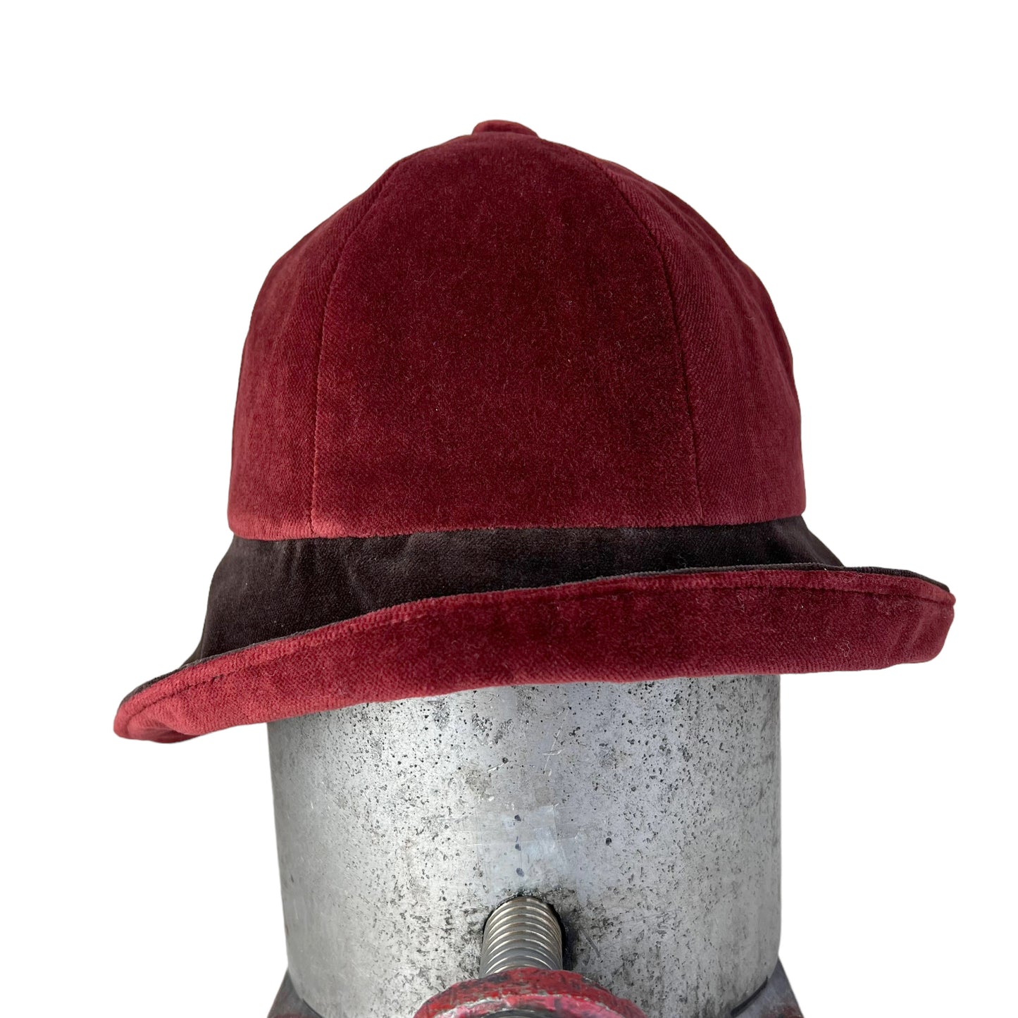 Cotton Velvet Rim Hat X Small Rust Brown