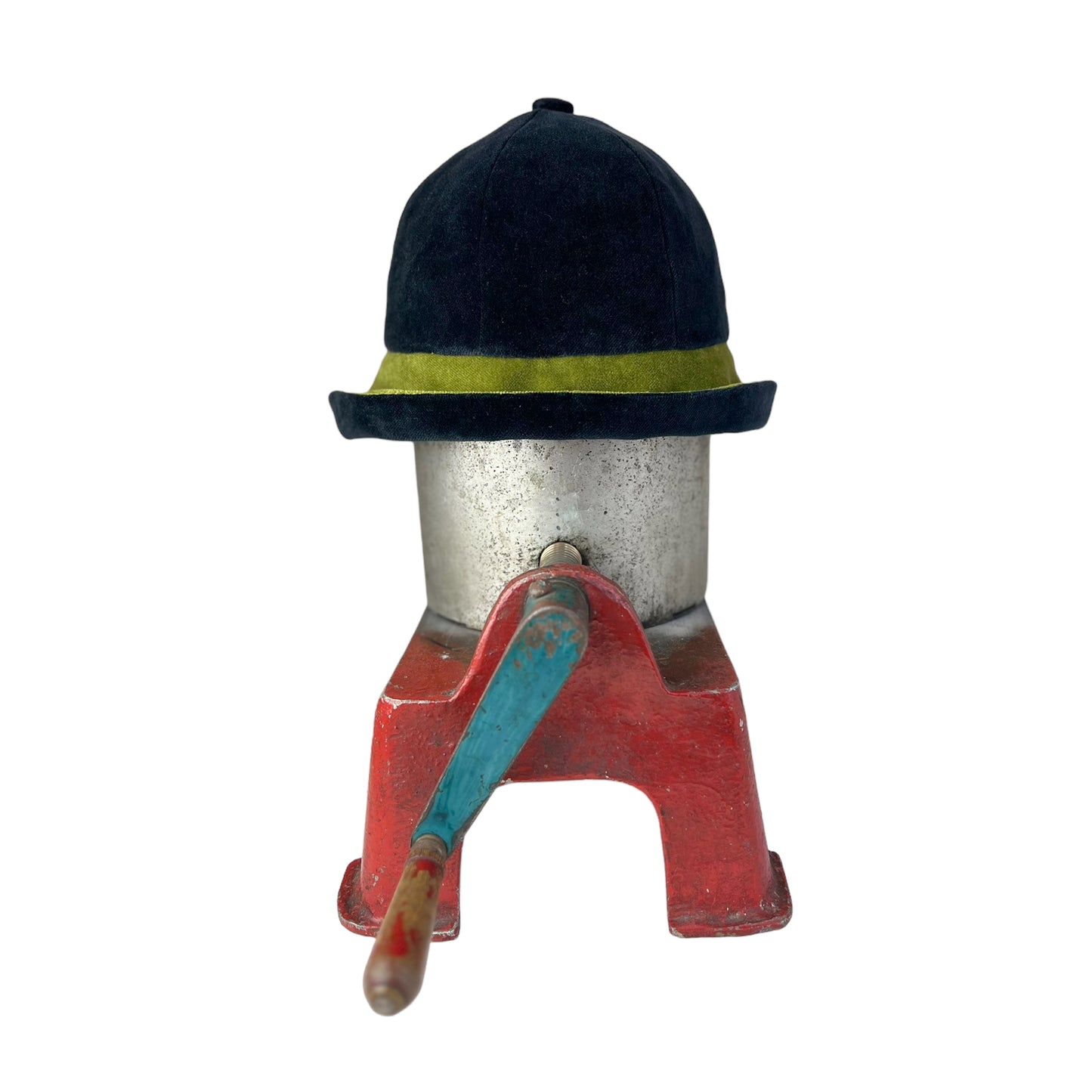 Cotton Velvet Rim Hat X Small Black Lime Green