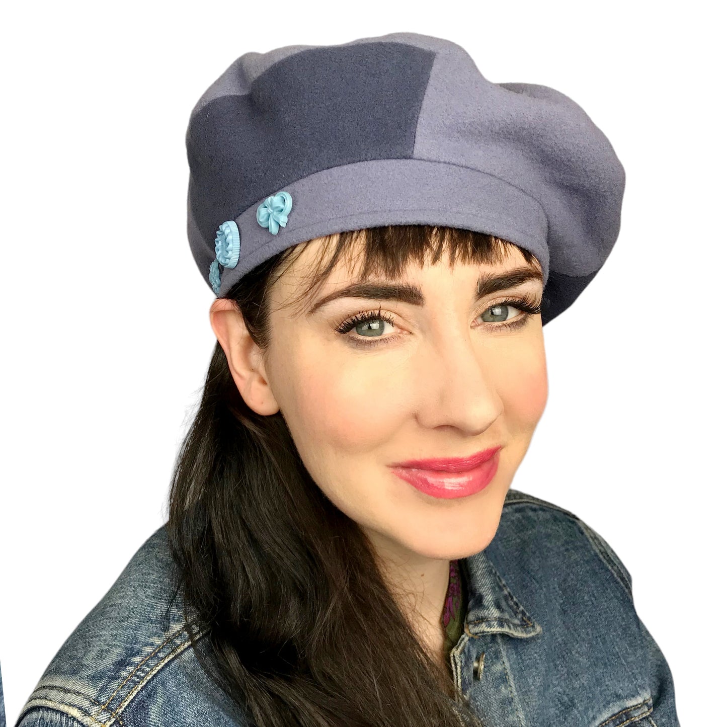 Wool Beret W4M3 Lilac Smoky Blue