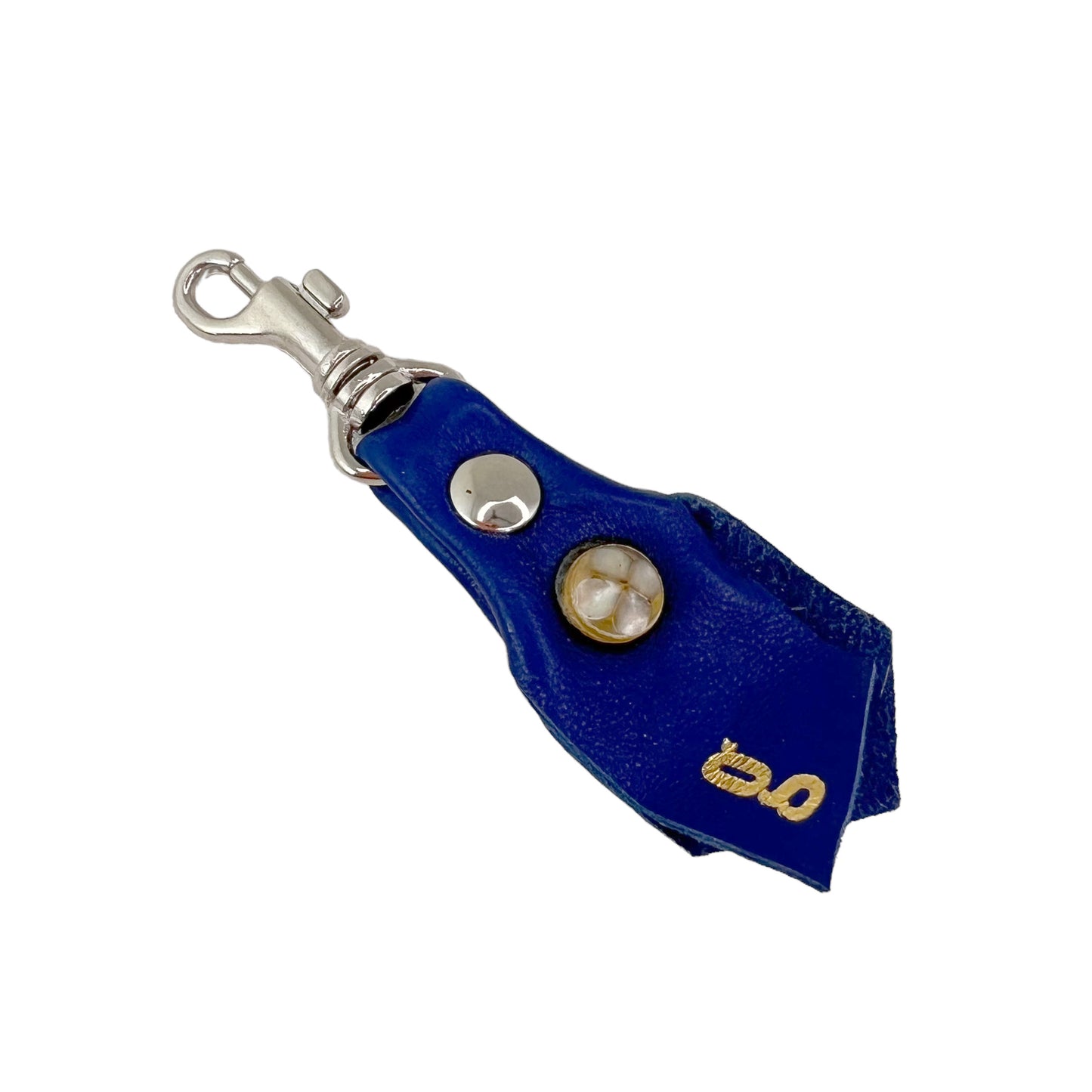 Zipper Fob Blue Lamb Leather Spring Hook