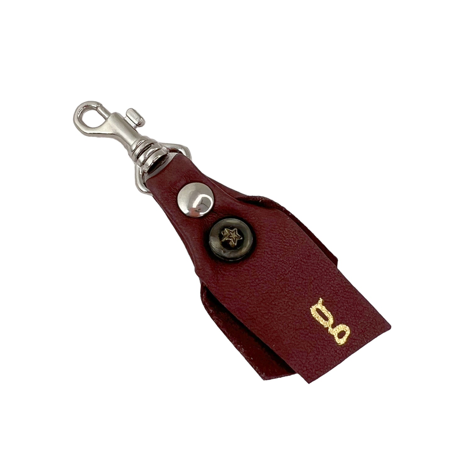 Zipper Fob Brown Lamb Leather Spring Hook