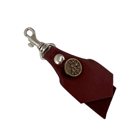 Zipper Fob Brown Lamb Leather Spring Hook