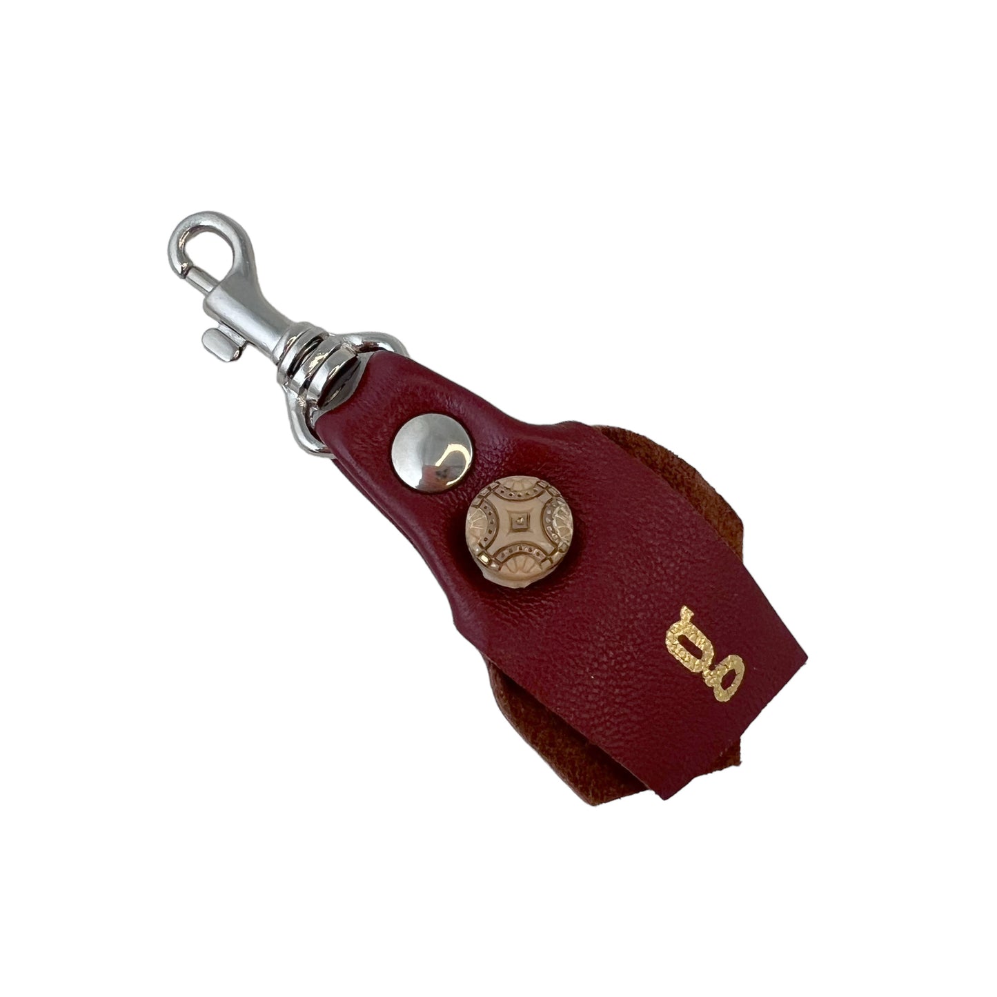 Zipper Fob Clay Brown Lamb Leather Spring Hook