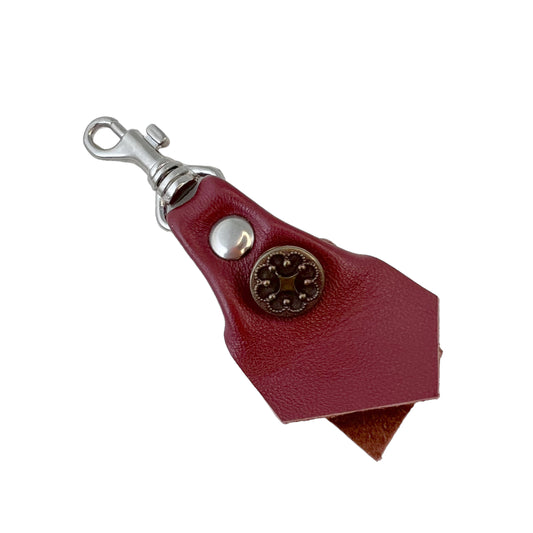 Zipper Fob Clay Brown Lamb Leather Spring Hook