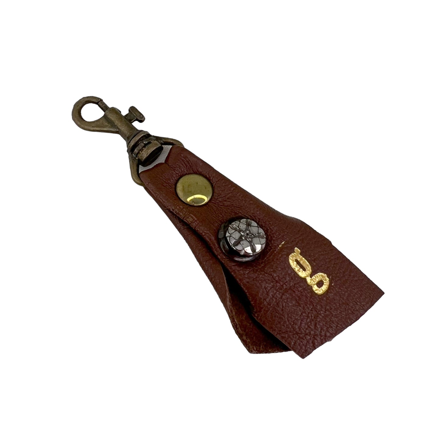Zipper Fob Light Brown Lamb Leather Spring Hook