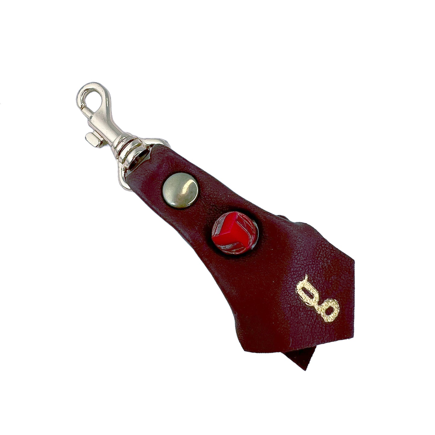 Zipper Fob Clay Brown Lamb Leather Spring Hook