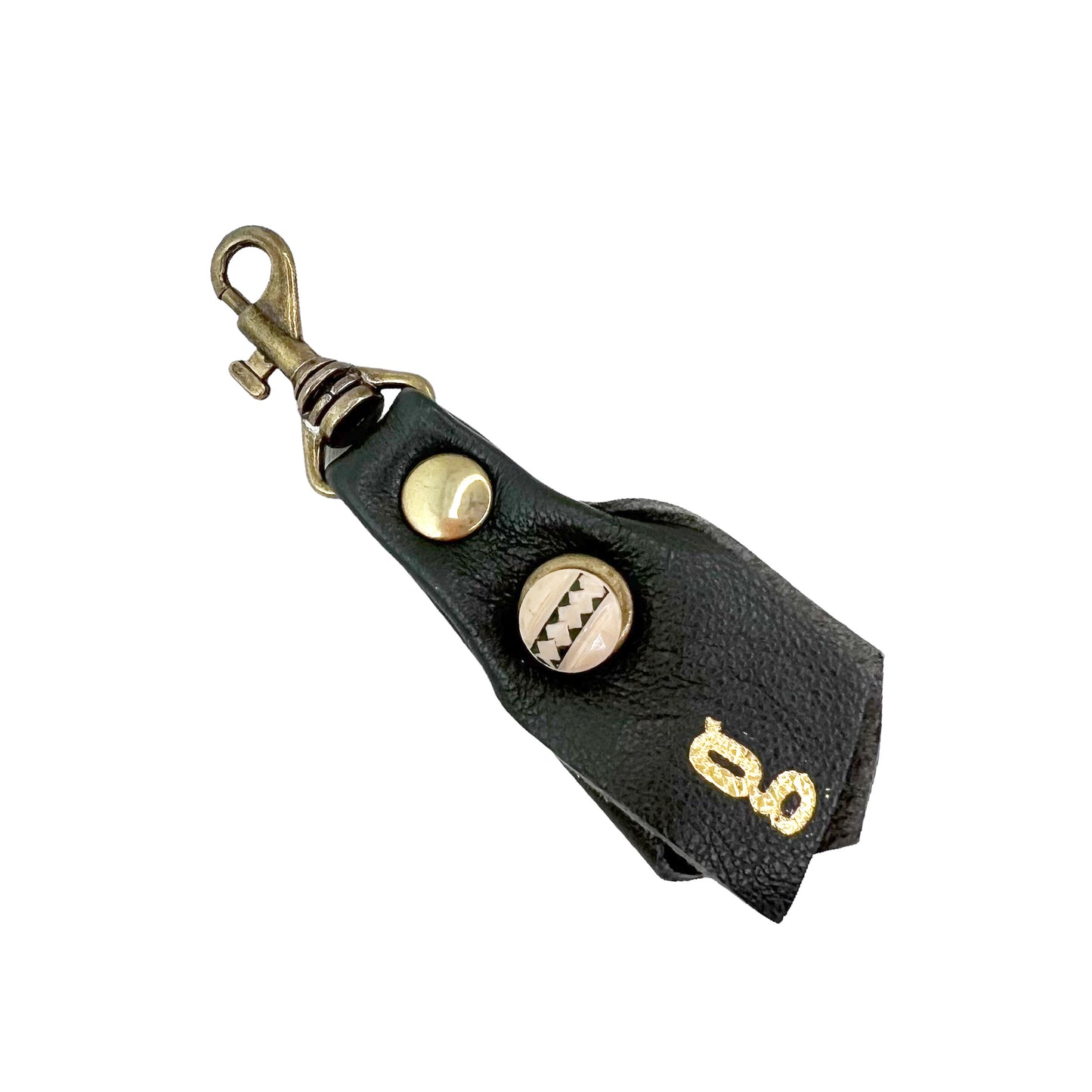 Zipper Fob Olive Green Lamb Leather Spring Hook