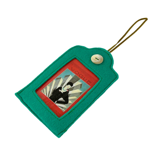 Green Turquoise Felt Ornamental Hanging Frame - Deco Vogue Magazine cover