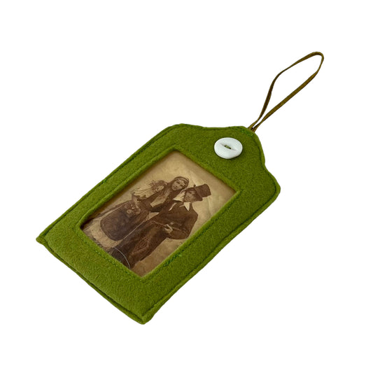 Christmas Ornamental Hanging Felt Frame Avocado Green