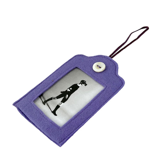 Lilac Felt Ornamental Hanging Frame - Walking Man with Blinders