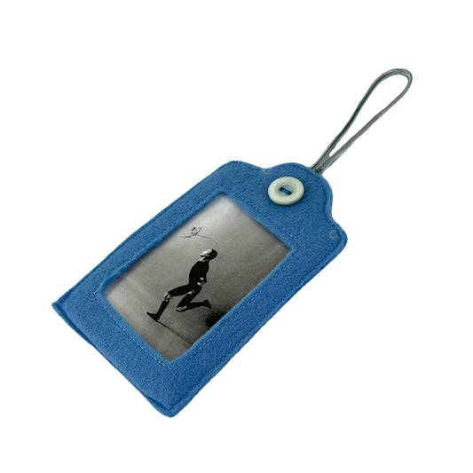 Blue Felt Ornamental Hanging Frame  - Man Chasing Carrot