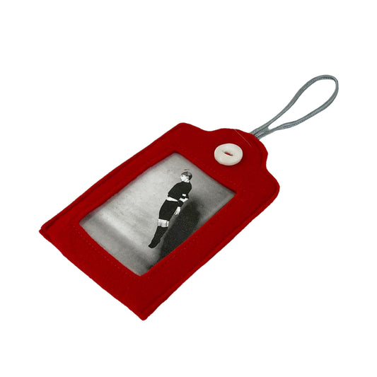 Red Felt Ornamental Hanging Frame  - Man Jumping Up