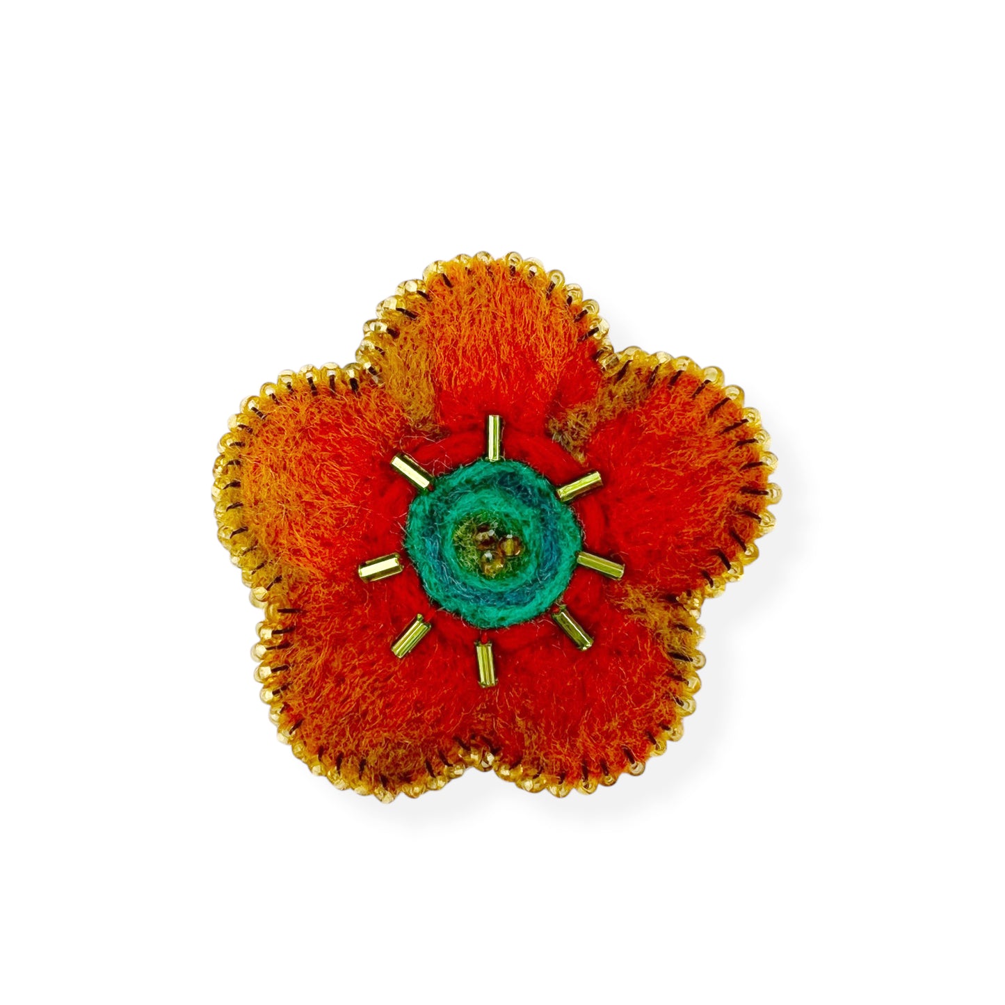 Gold and Orange Fairy Flower Brooch edition #3