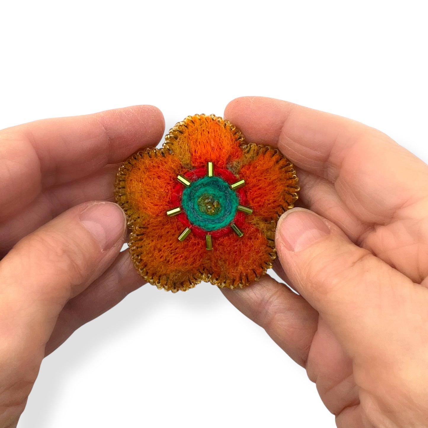 Gold and Orange Fairy Flower Brooch edition #3