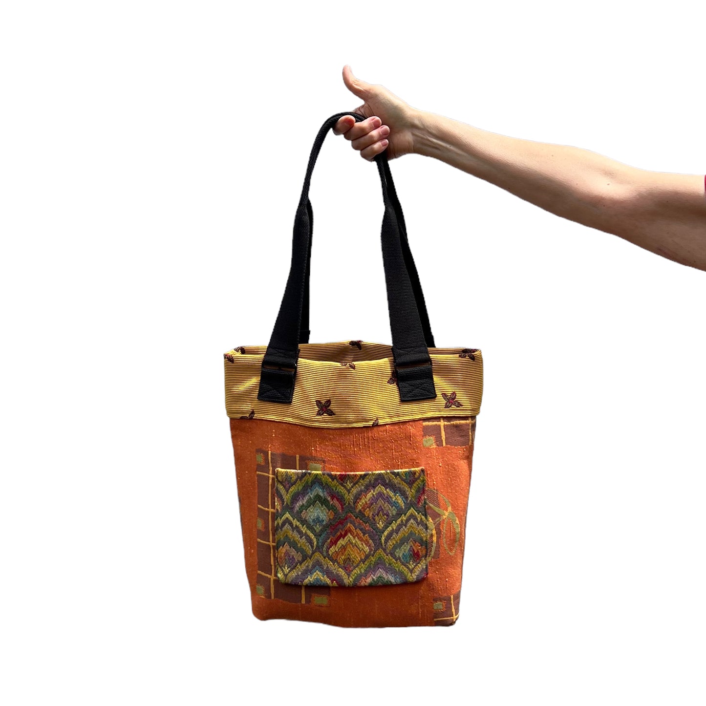 Fresh Tapestry Tote Bag Orange/Gold Tapestry Fabrics