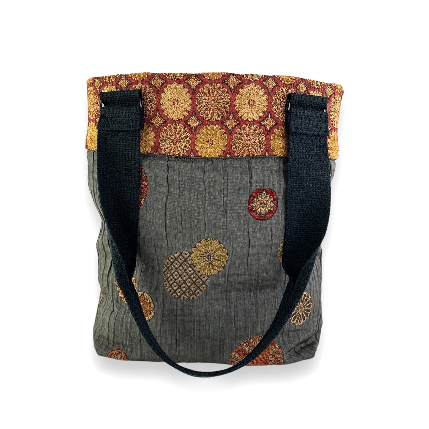 Fresh Tapestry Tote Bag Grey Orange Tapestry Fabrics