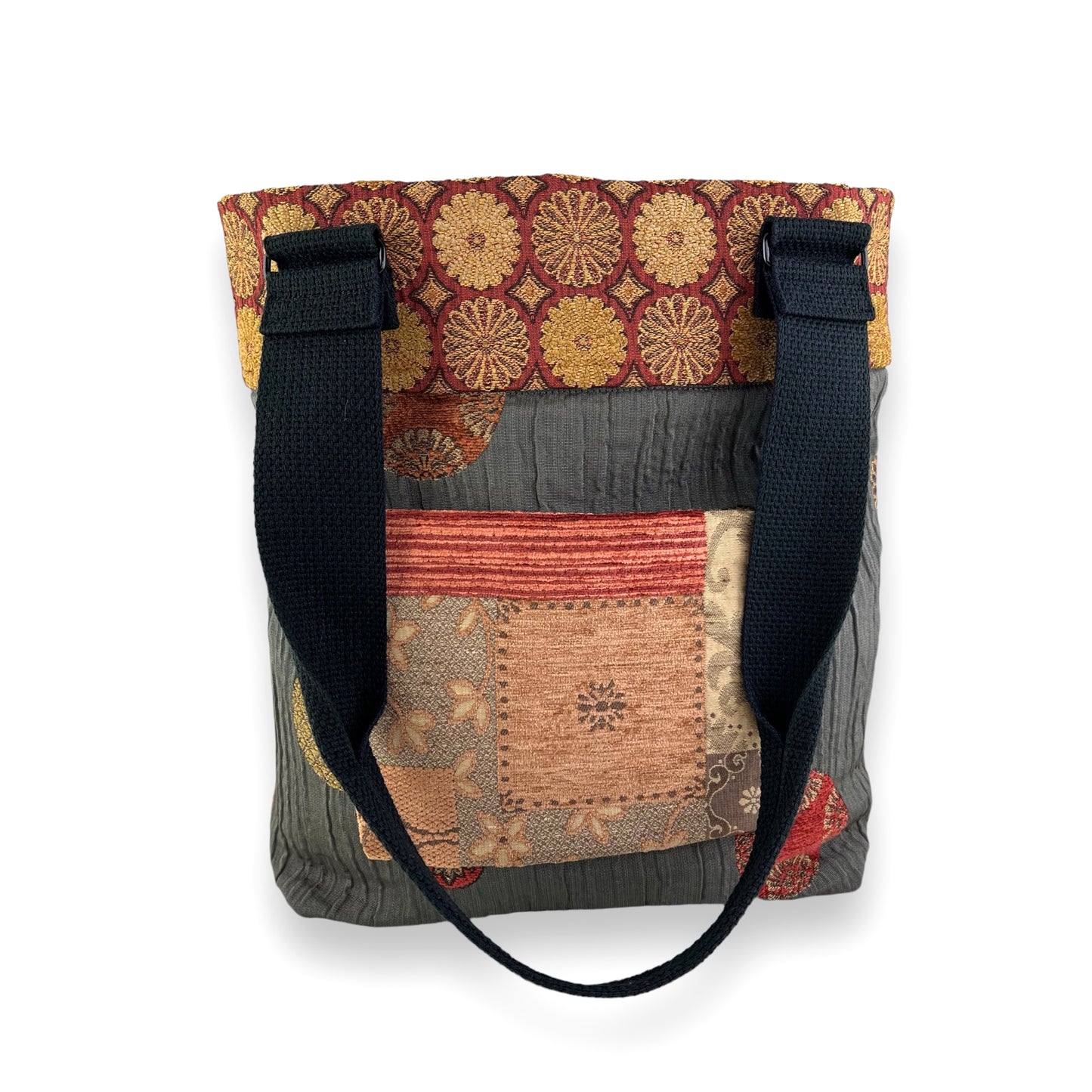 Fresh Tapestry Tote Bag Grey Orange Tapestry Fabrics