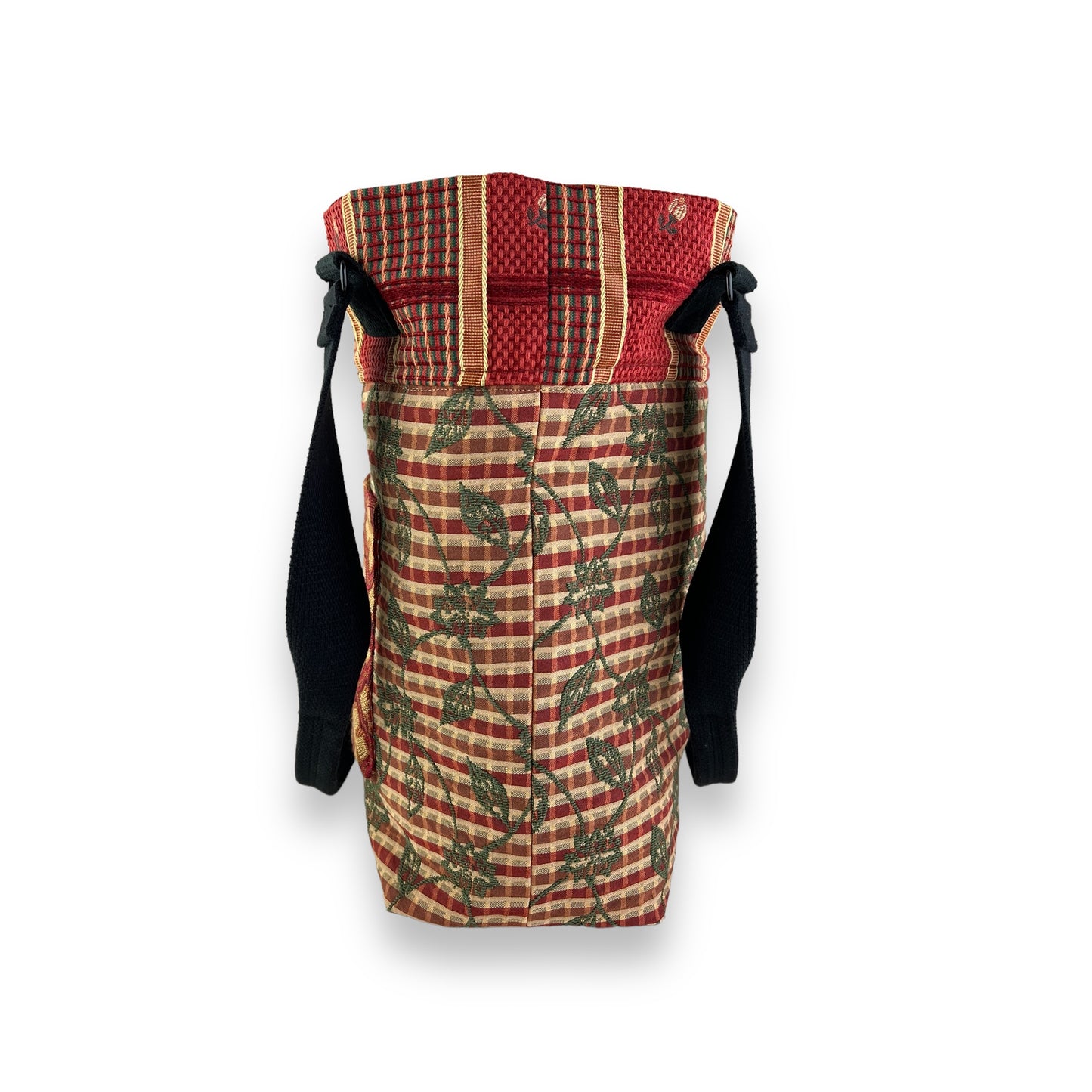 Fresh Tapestry Tote Bag Red Gold Checkered Tapestry Fabrics