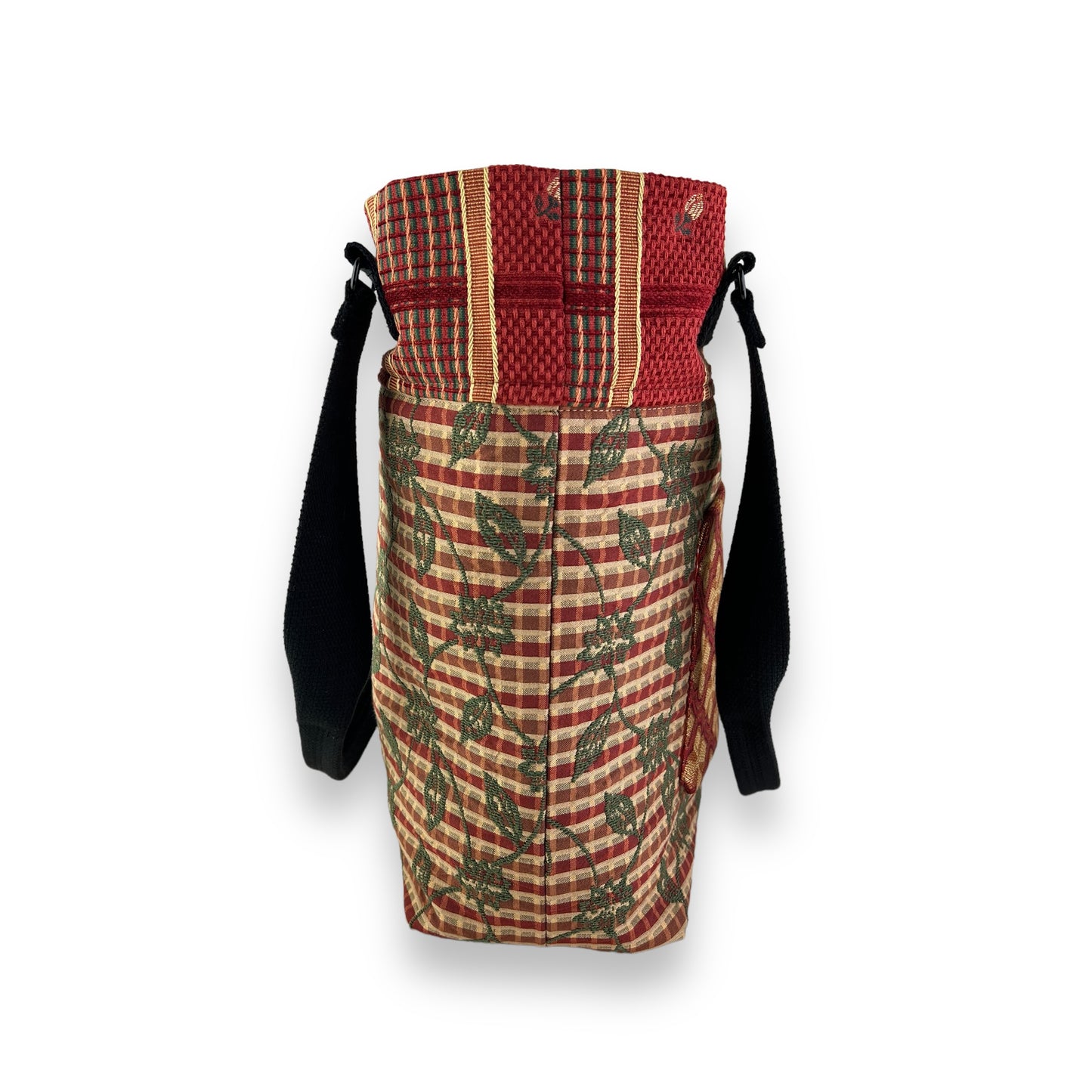 Fresh Tapestry Tote Bag Red Gold Checkered Tapestry Fabrics