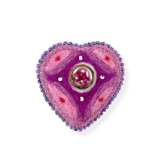 Hand Felted Heart Brooch 2025 Edition #2