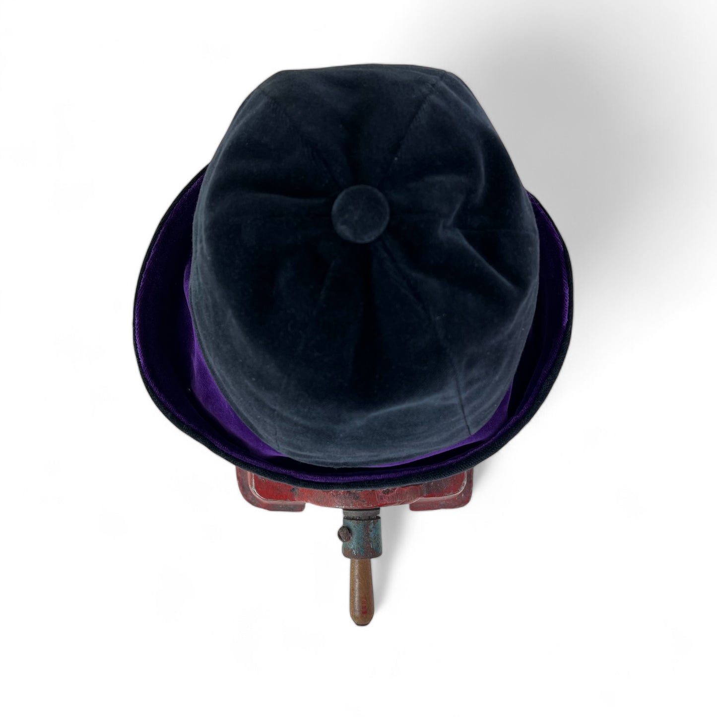 Black Purple Chloe Velvet Cloche Hat Size Medium