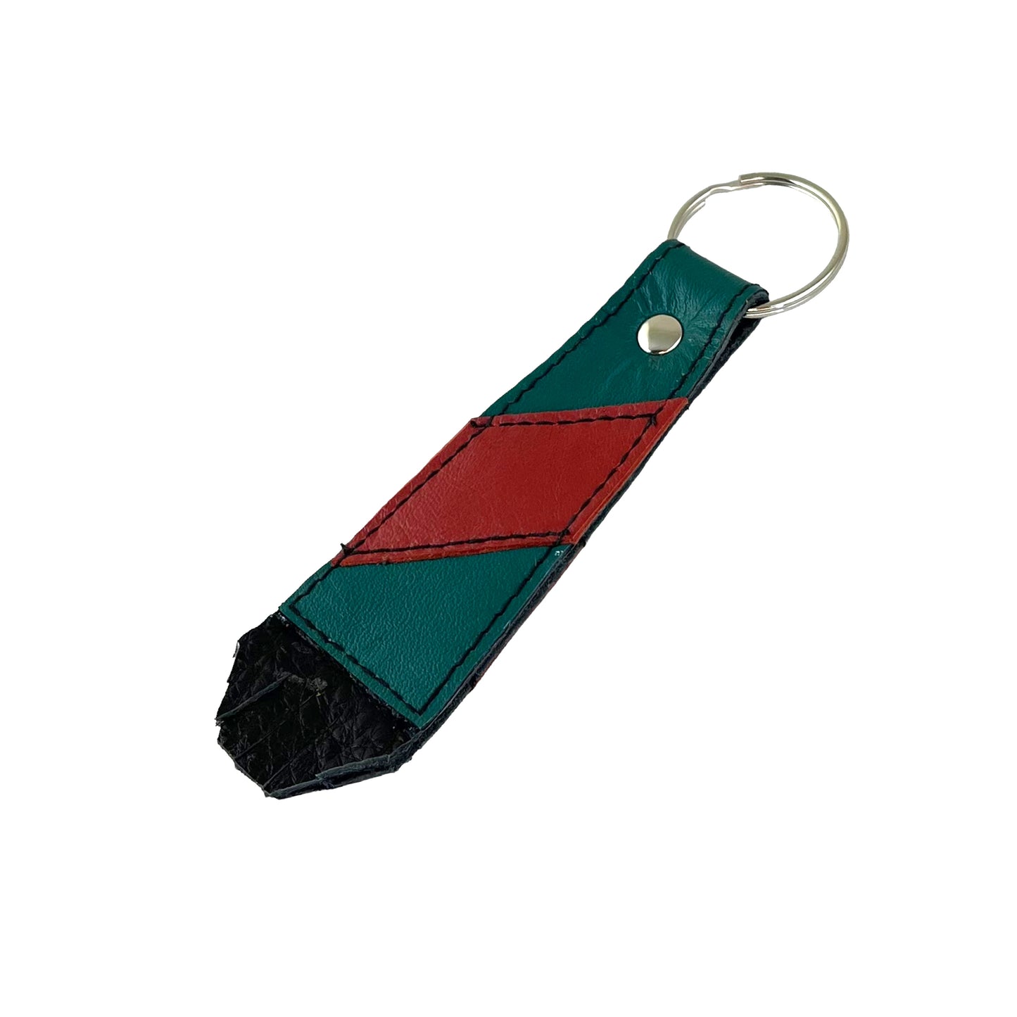 Large Green Rust Cowhide Key Ring Fob