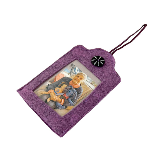 Lilac Felt Ornamental Hanging Frame - family photo