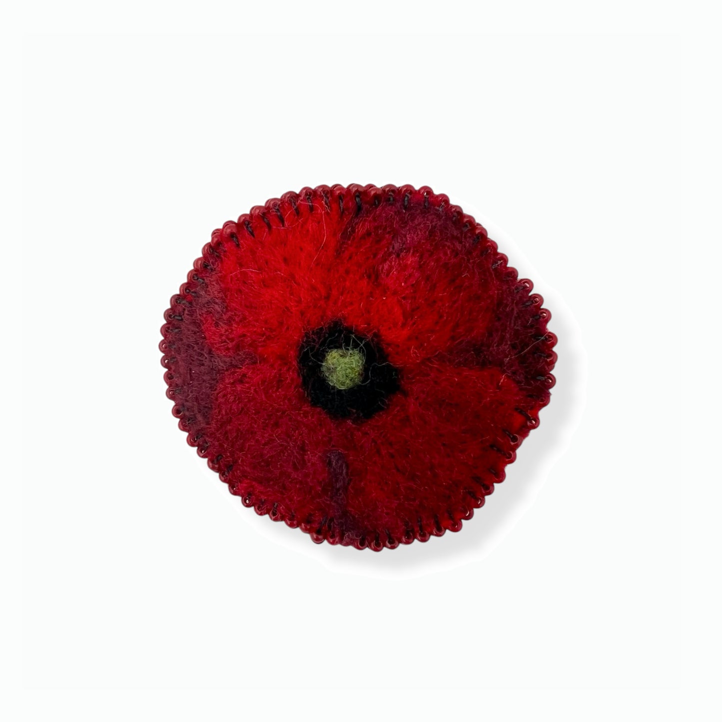 Red and Black Poppy Flower Brooch edition #4