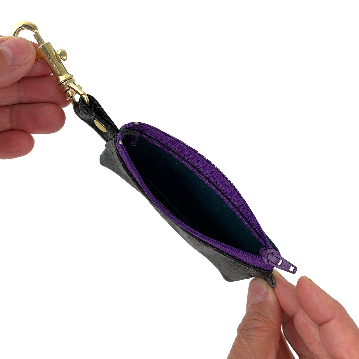 Positive Change Zipper Hook Purse JOY Teal Purple