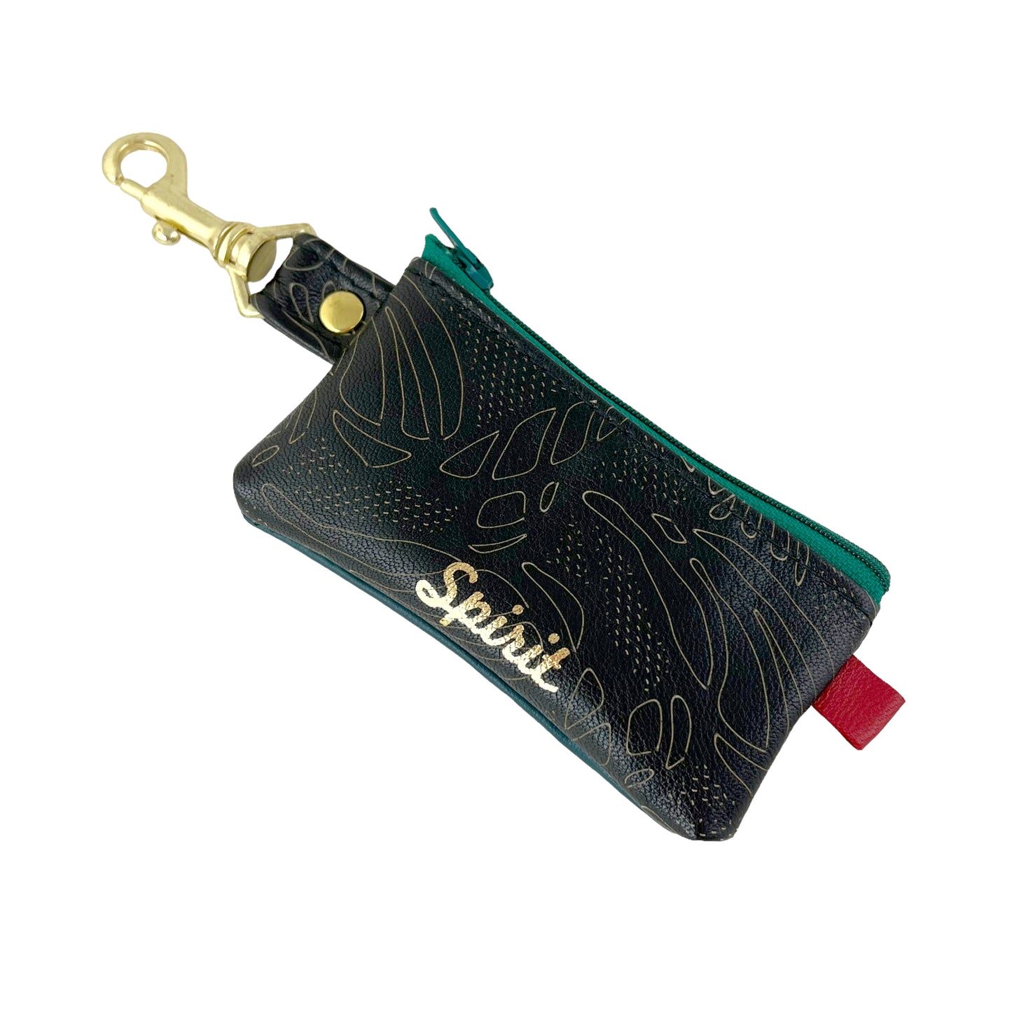 SPIRIT Teal Turquoise - Positive Change Hook Zipper Purse