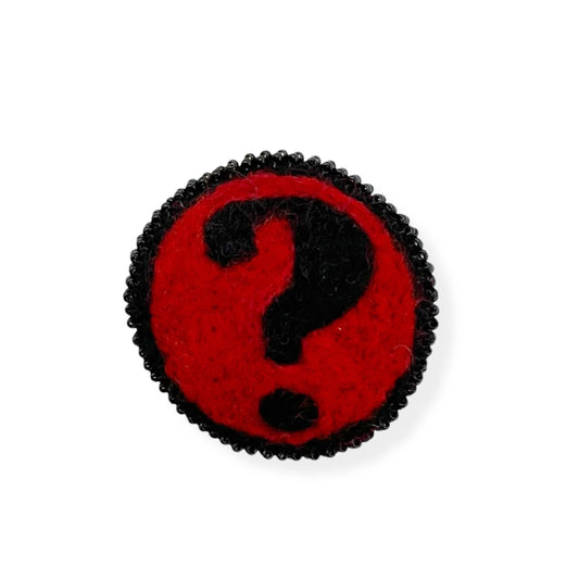 Red and Black Question Mark Brooch edition #2