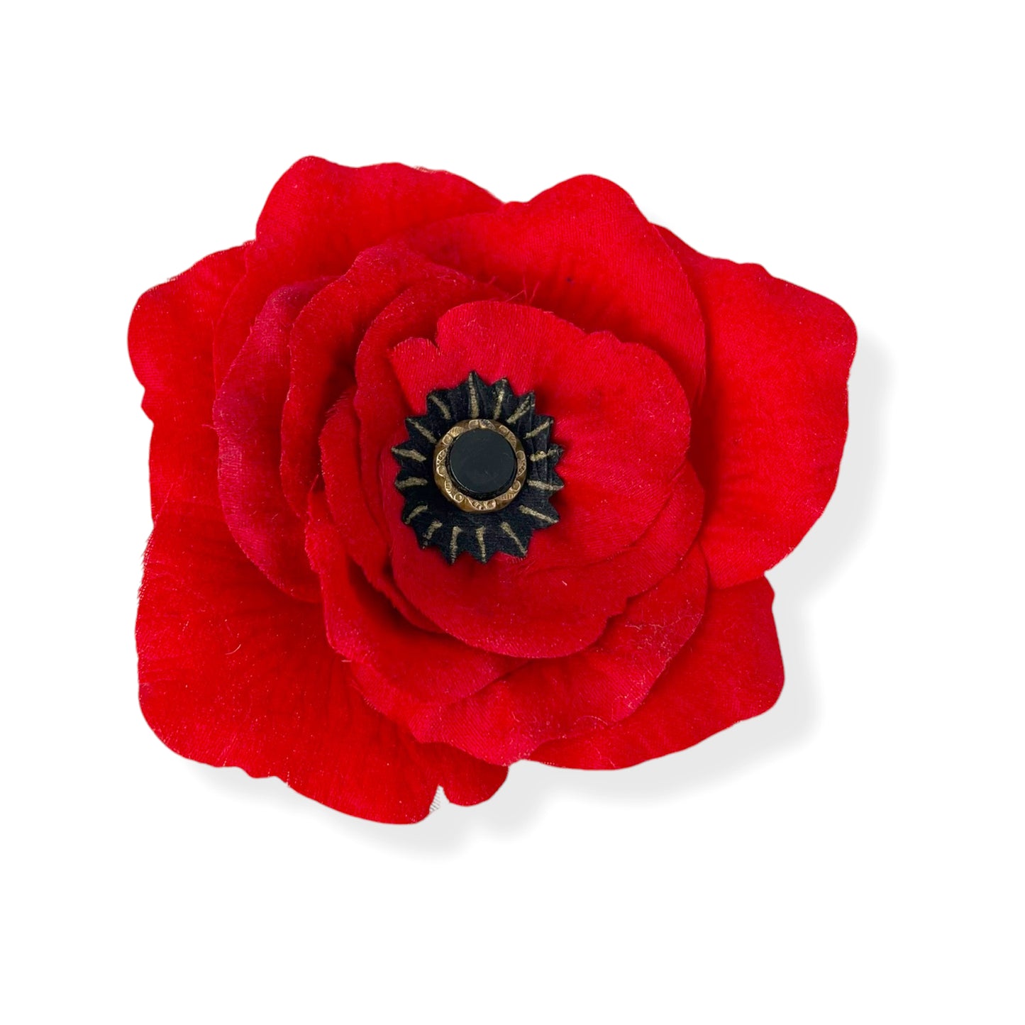 Red Petal Rose Brooch Antique Glass Waistcoat Button Edition #1