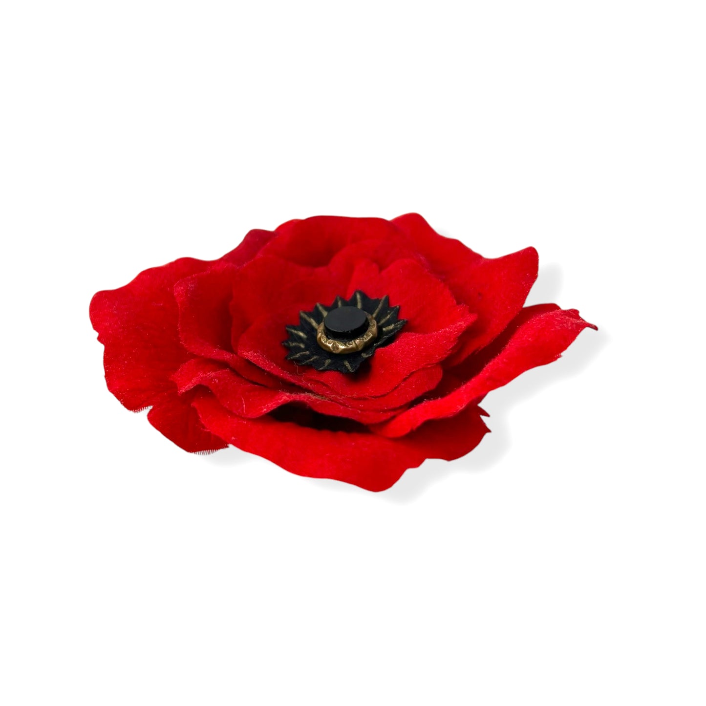 Red Petal Rose Brooch Antique Glass Waistcoat Button Edition #1