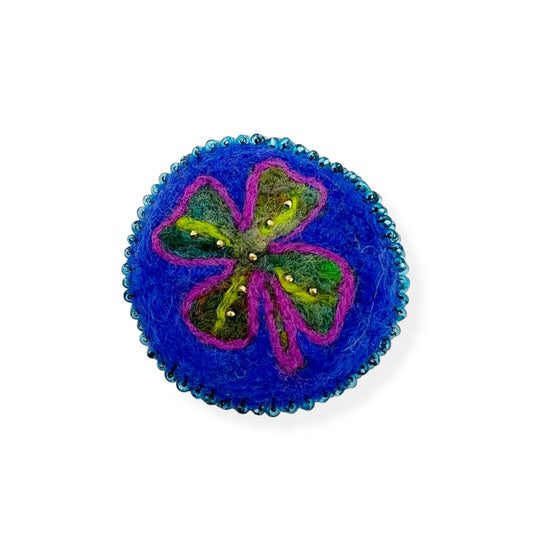 Green and Blue Shamrock Leaf Brooch edition #4