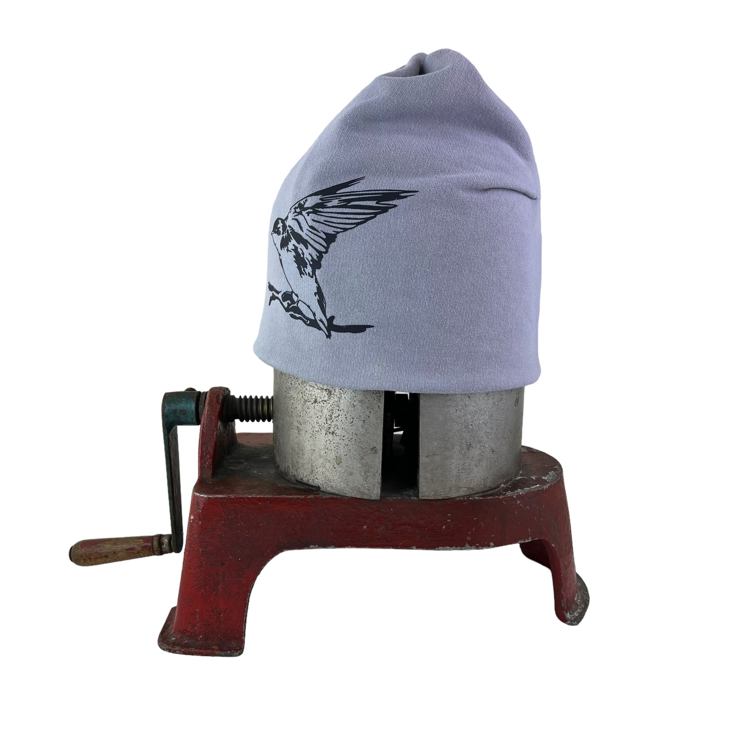 Wings Up Slouchy Bird Toque Hat Grey Blue