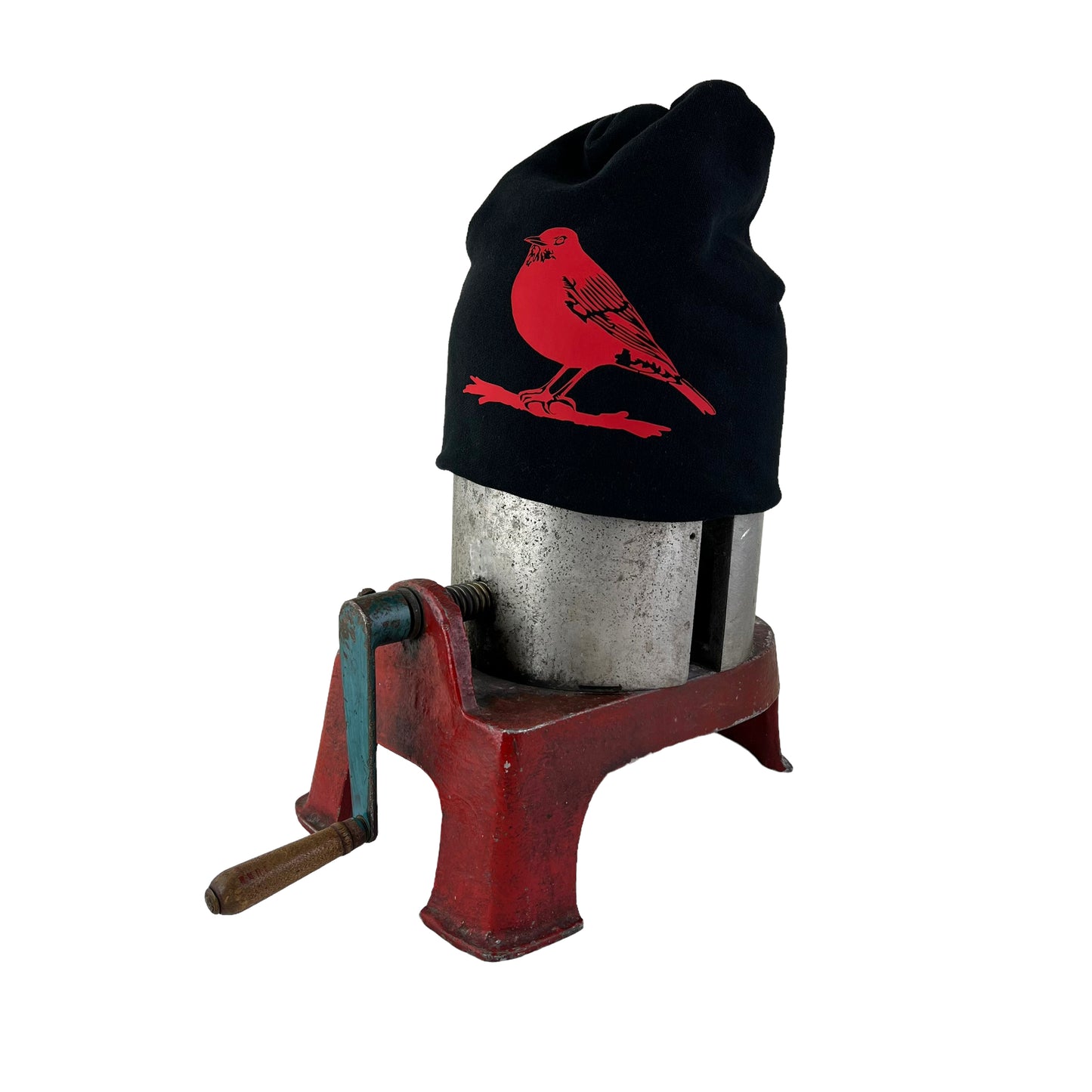 Robin Slouchy Bird Toque Hat Black Red