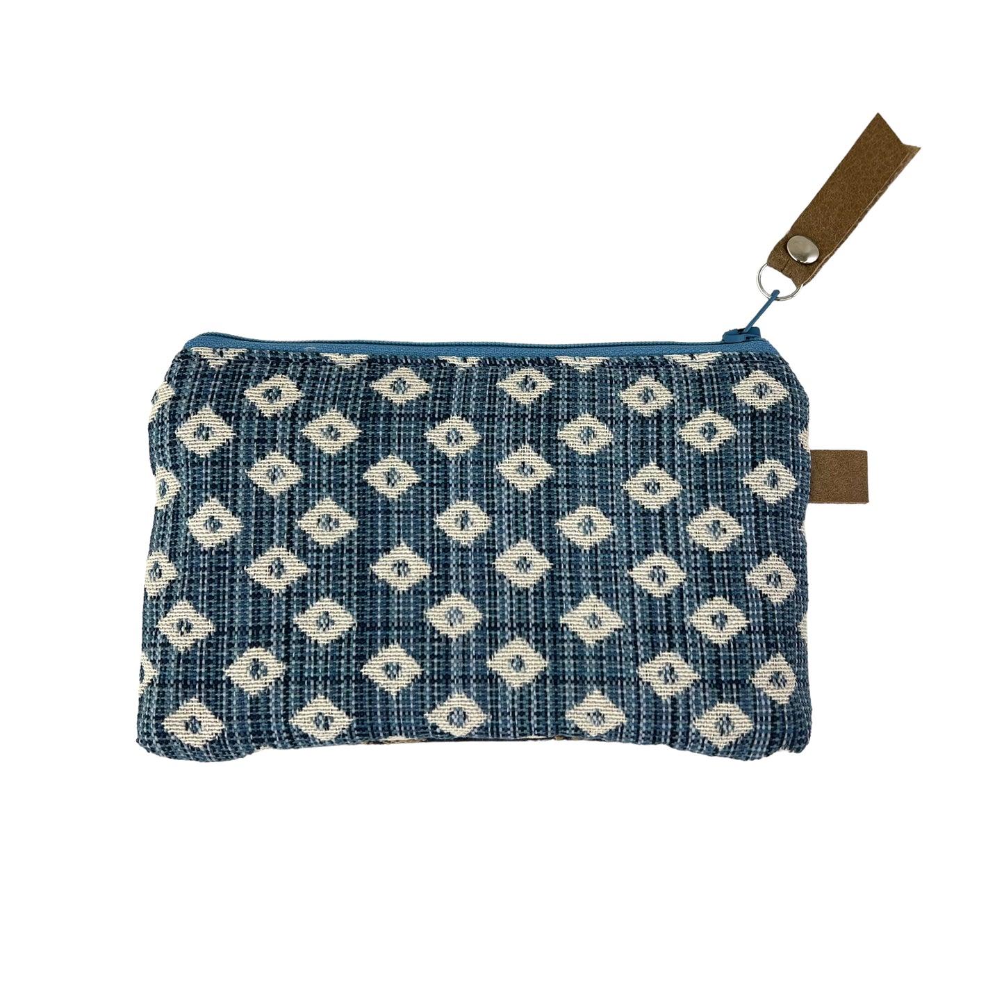 Blue Patchwork Zipper Card Tapestry Wallet