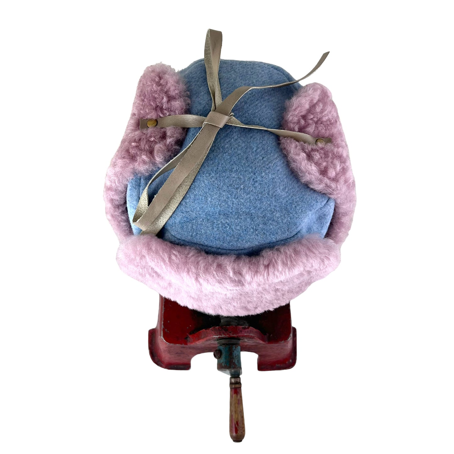 Winter Wave Trapper Helmet Hat Large Baby Blue Pink Fur