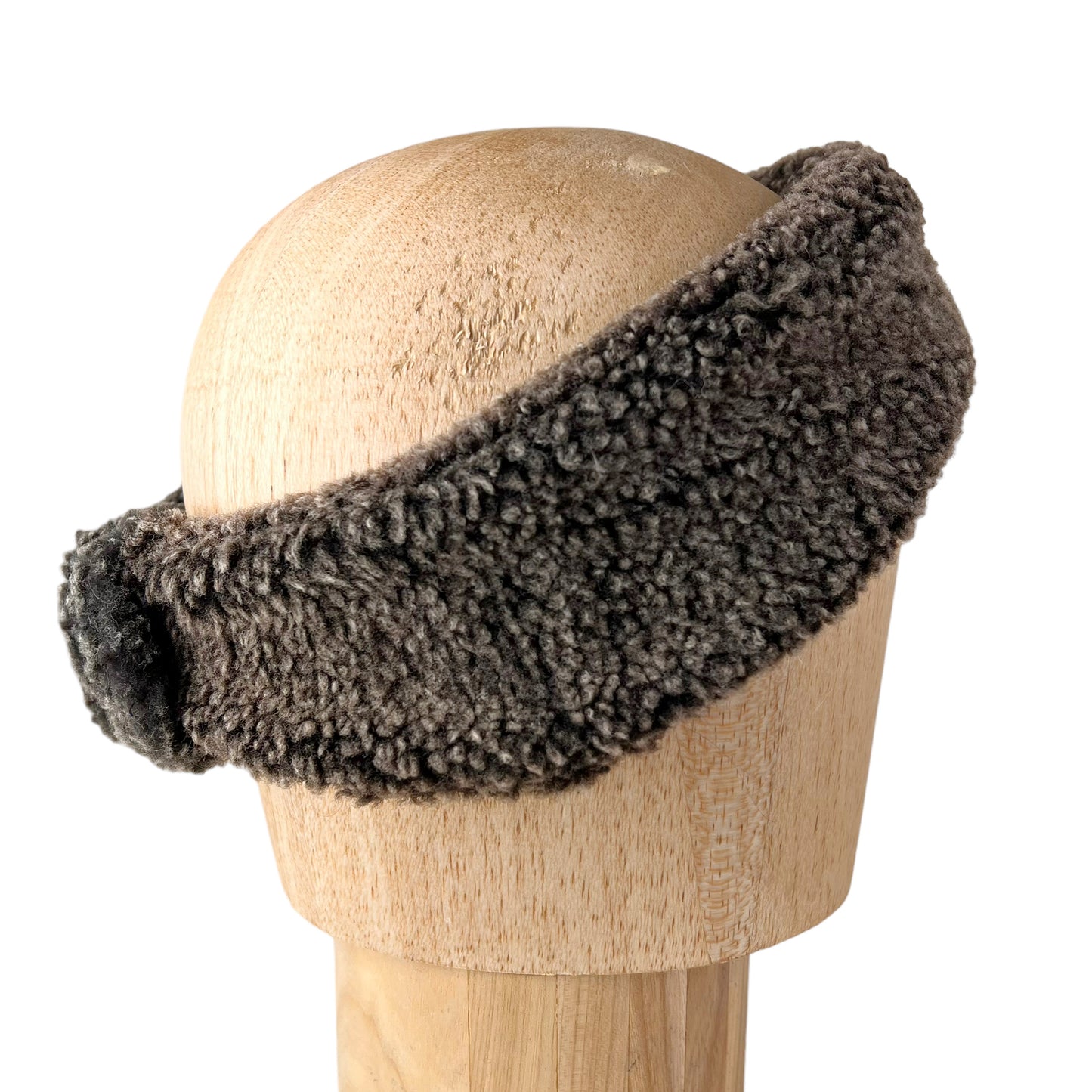 Grey Snow top Alpine Ear and Head Sheep Shearling Fur Band