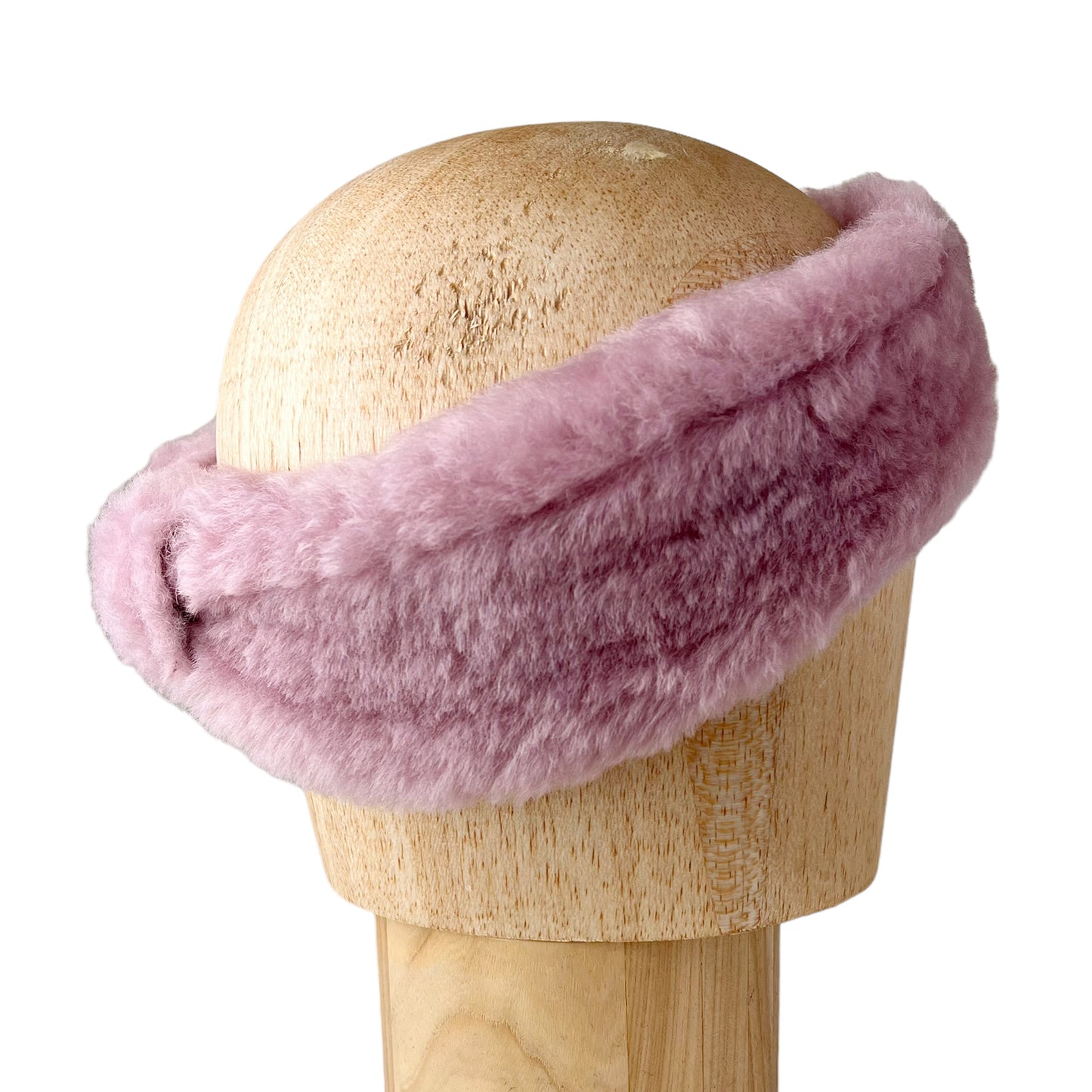 Pastel Pink Alpine Ear and Head Sheep Shearling Fur Band