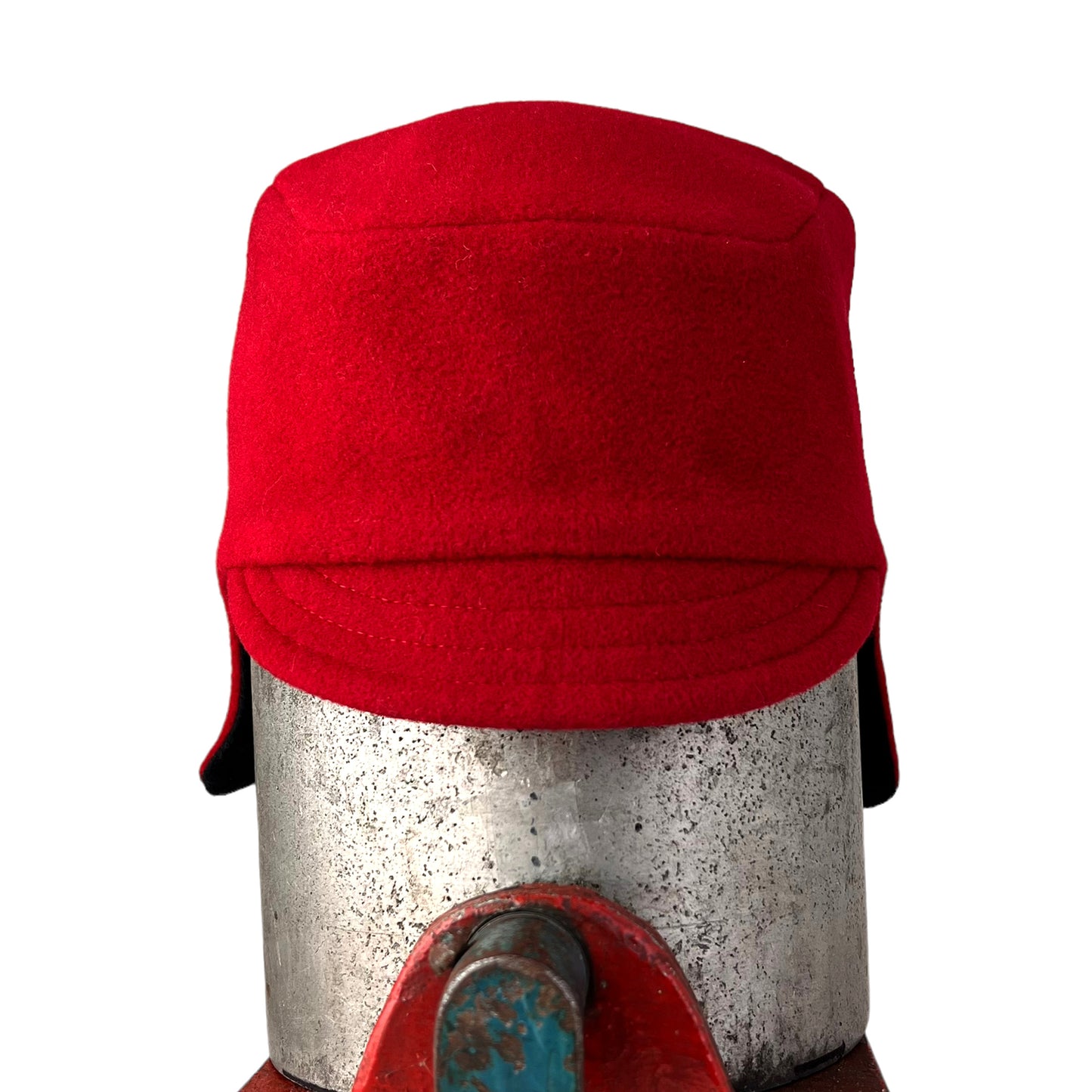 Amelia Wool Ear Flap Womens Helmet Hat Large Red Black