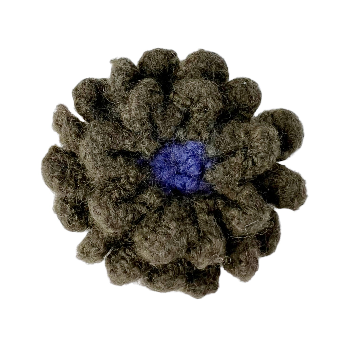 Wool Felted Crochet Flower Brooch Sage Green Periwinkle