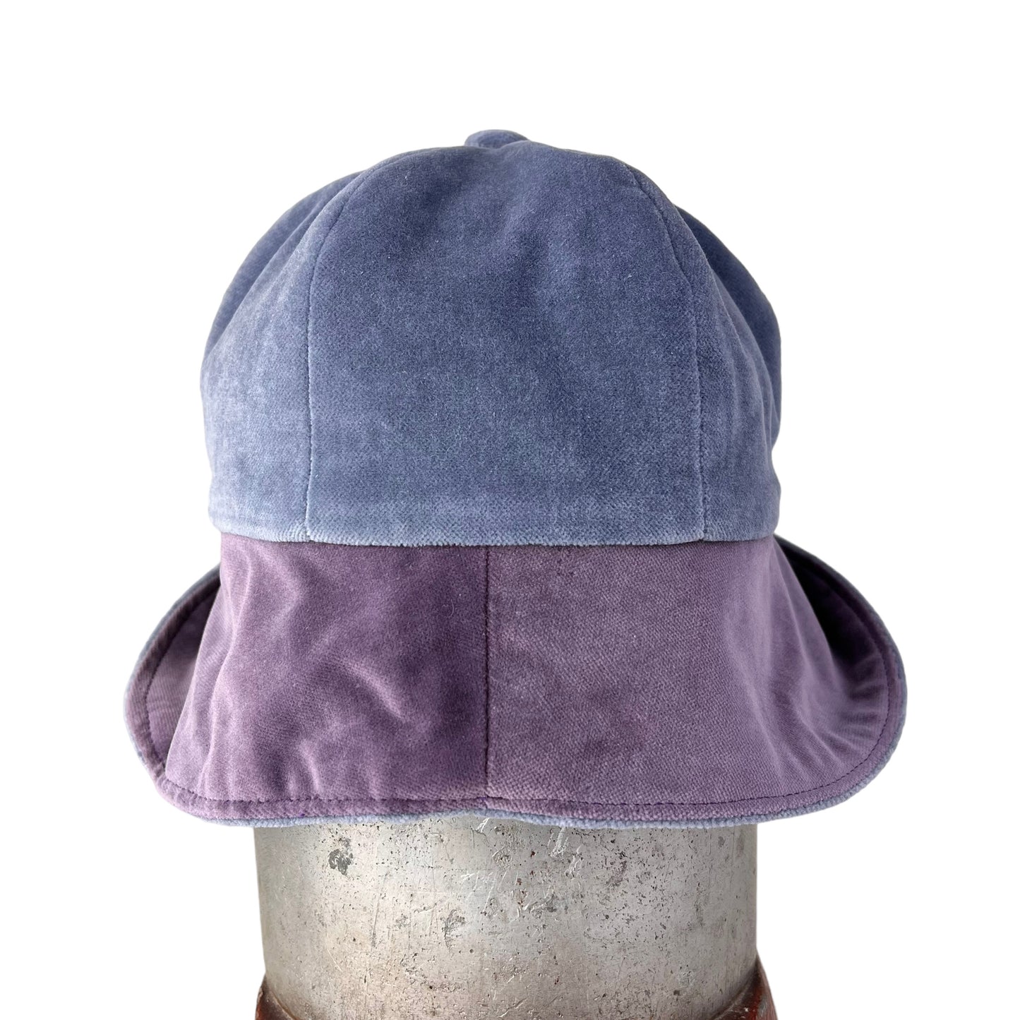 Chloe Velvet Cloche Hat Size Medium Grey Blue