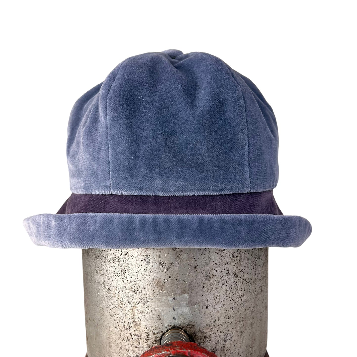 Grey Blue Chloe Velvet Cloche Hat Size Medium