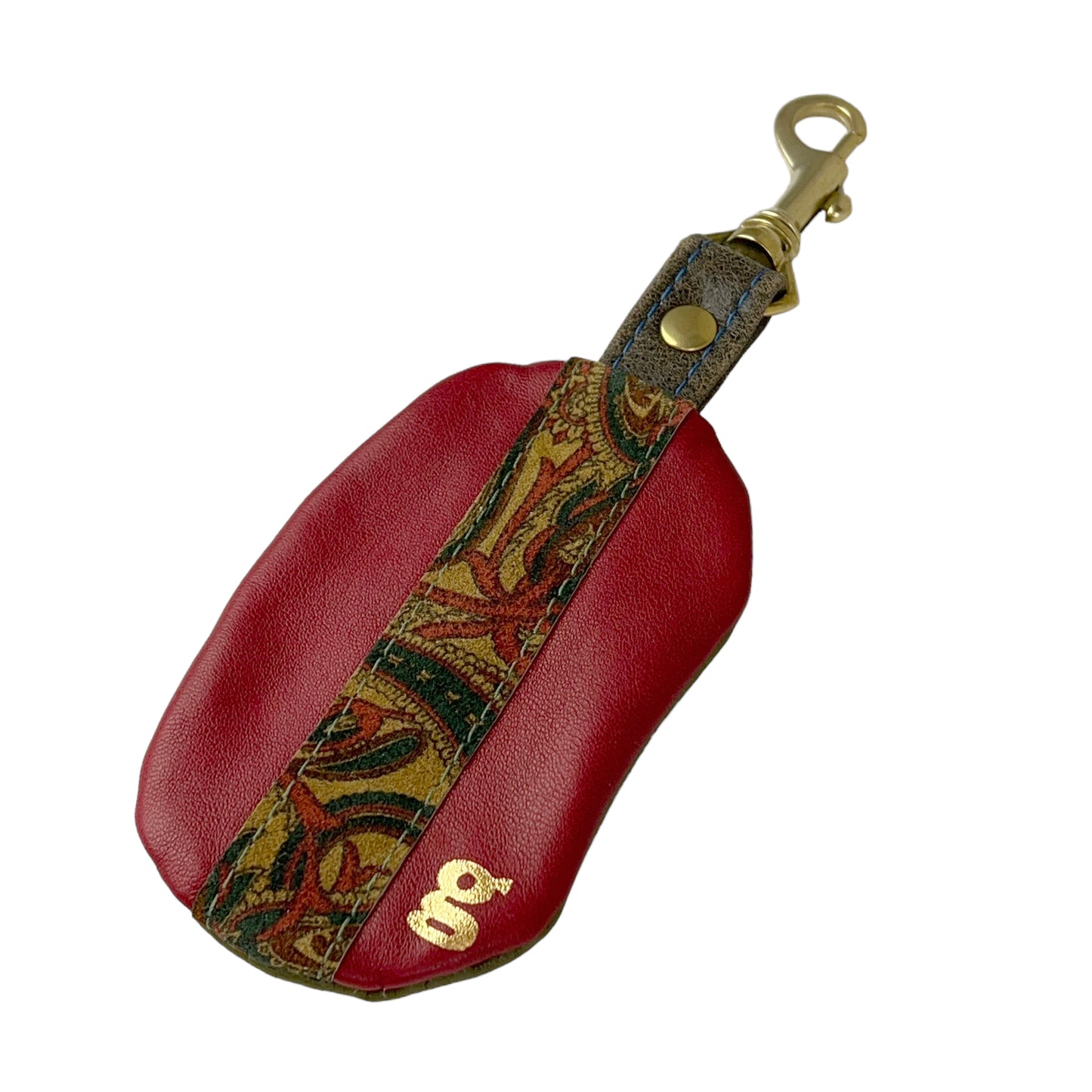 Coin Pod Leather Change Purse Lime Green Red