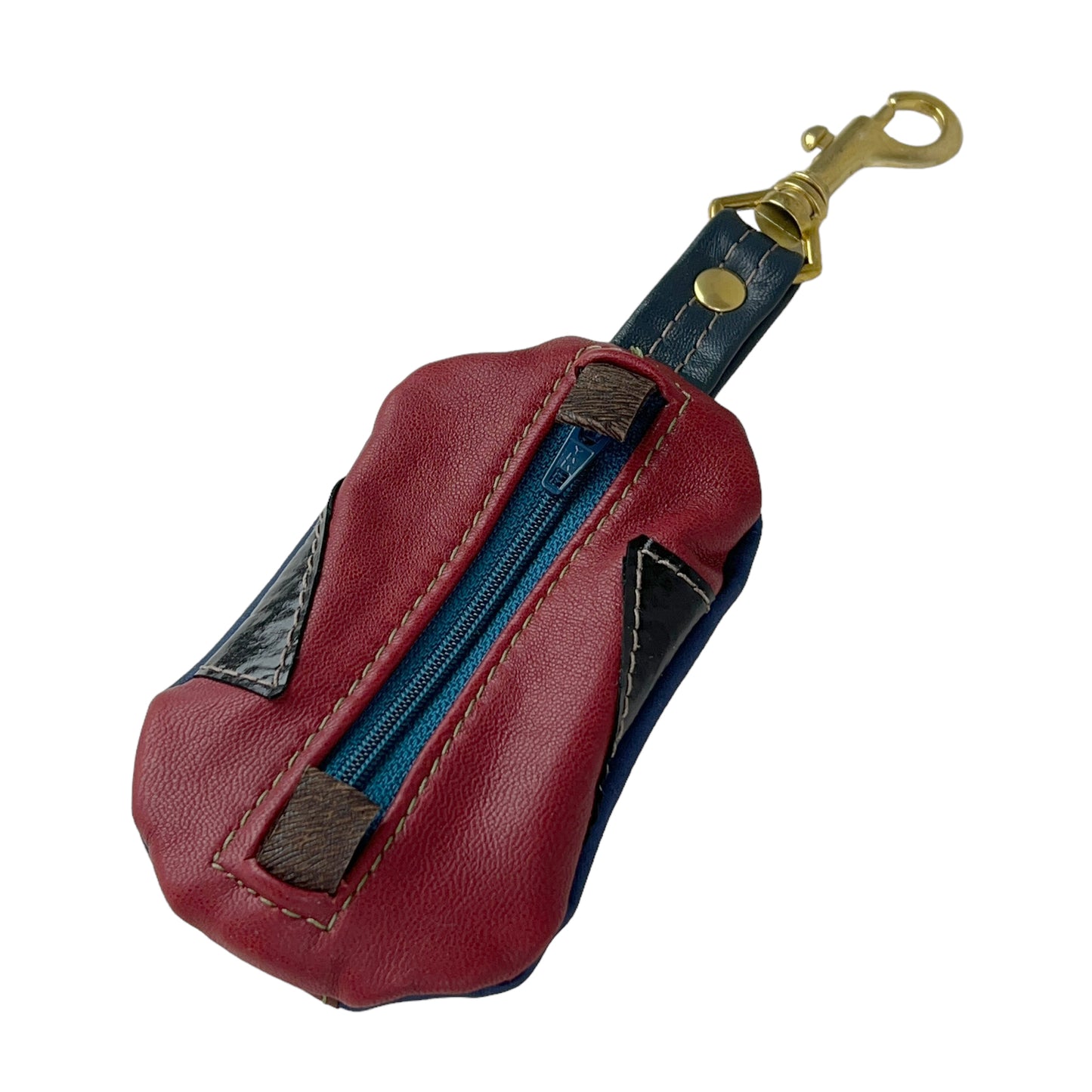 Coin Pod Leather Change Purse Red Blue