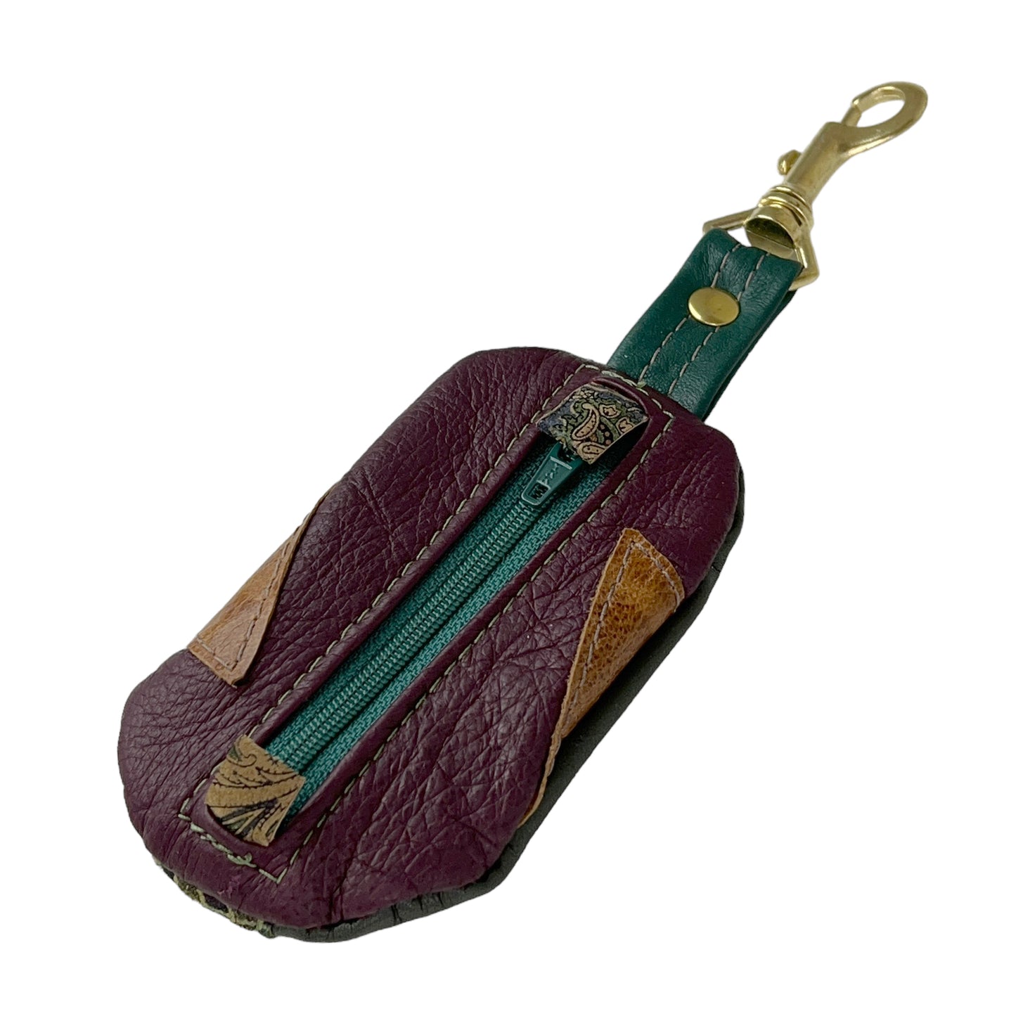 Coin Pod Leather Change Purse Wine Brown