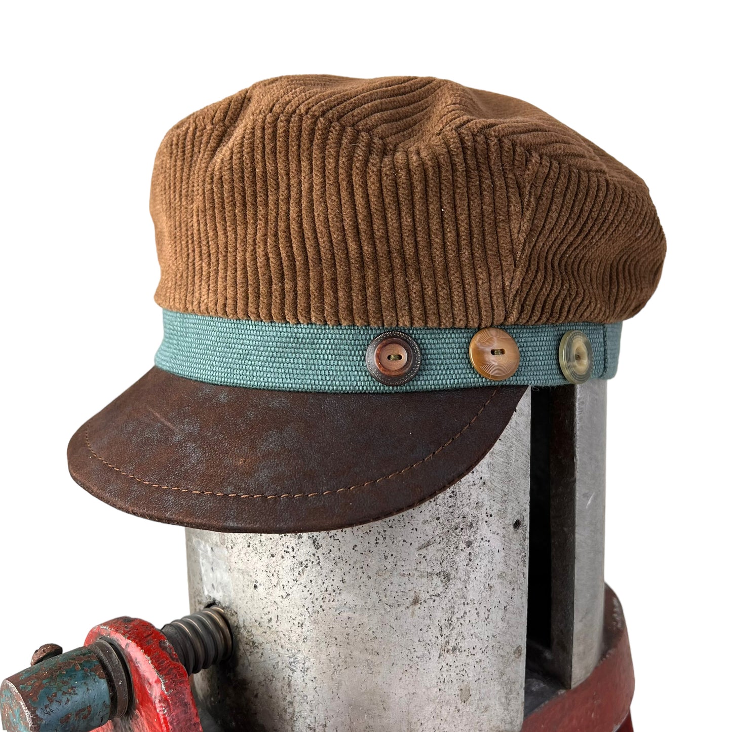 Cordy Peak Cap Corduroy Medium Brown Seafoam Green