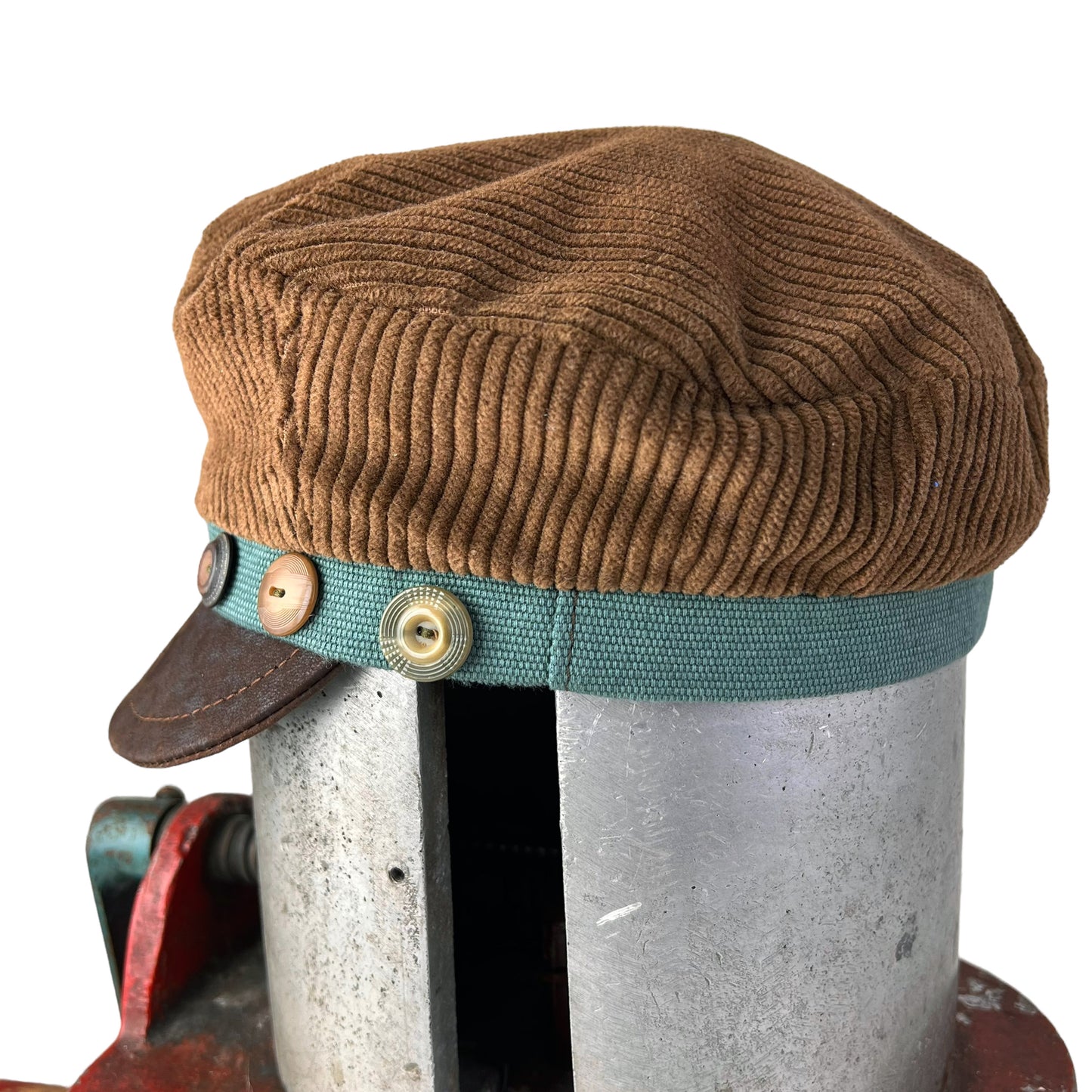 Cordy Peak Cap Corduroy Medium Brown Seafoam Green