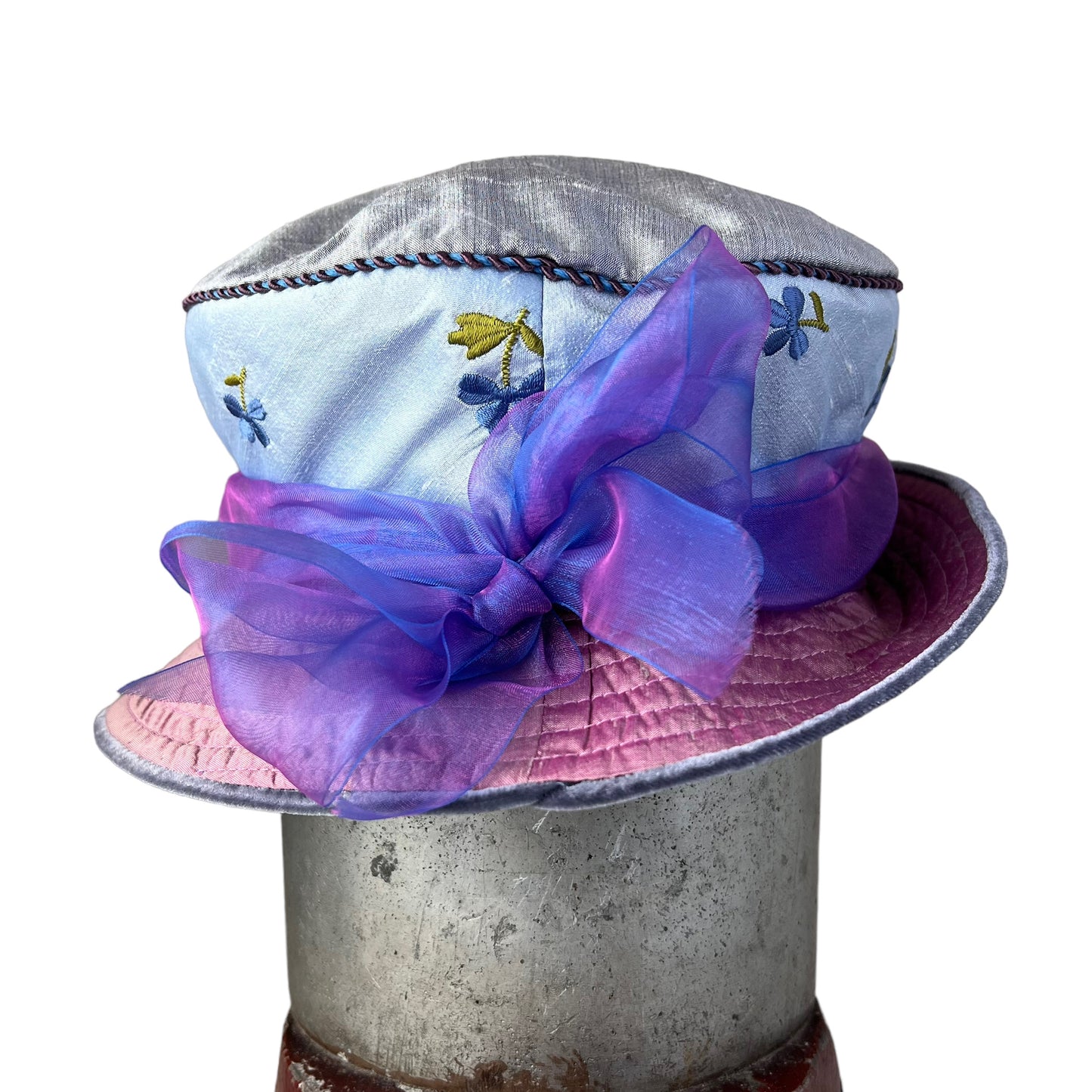 Garden Tea Evening Silk Hat Small Light Blue